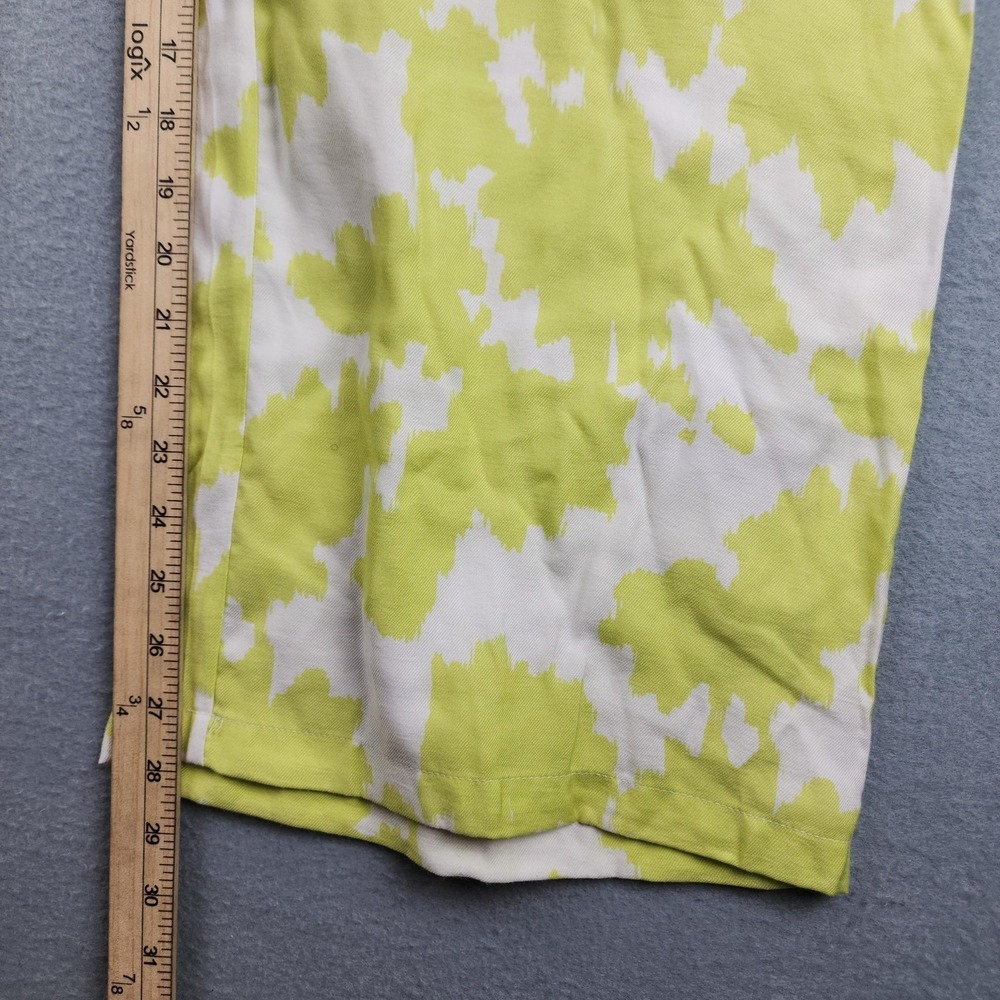 Armani Exchange Dress Pants Womens 8 Green Camo Wide Leg Twill Casual Summer - Picture 8 of 13